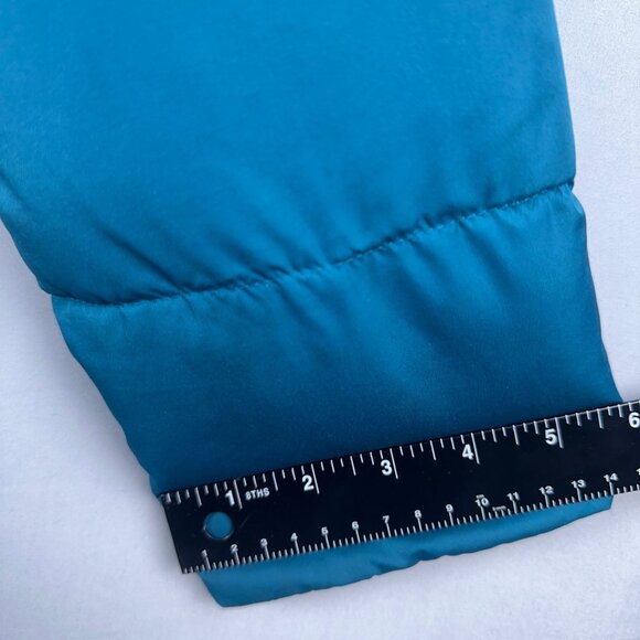 L.L.Bean Warm Down Long Jacket Coat Womens Size Small Full Zip Up Teal Blue - Picture 11 of 12